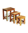 Set mese suprapuse, 3 piese, vintage, lemn reciclat, cu aspect antichizat - WOODBB145 Set mese suprapuse, 3 piese, vintage, lemn reciclat, cu aspect antichizat - WOODBB145