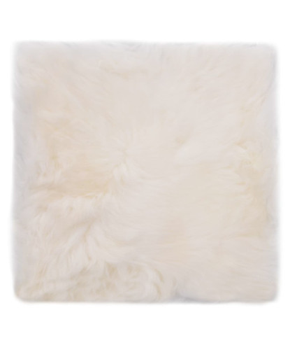 Pernuțe de scaun, 2 buc, alb, 40x40 cm, piele naturală de oaie - WOODBB1290