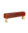 Bancă Bok gimnastică maro 160 cm piele naturală/lemn acacia, cu aspect vintage - WOODBB1292 Bancă Bok gimnastică maro 160 cm piele naturală/lemn acacia, cu aspect vintage - WOODBB1292