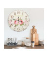 Ceas de perete vintage, 60 cm, floare, cu aspect retro - WOODBB1293