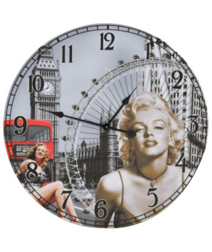 Ceas de perete vintage Marilyn Monroe, 60 cm, cu aspect retro - WOODBB1294