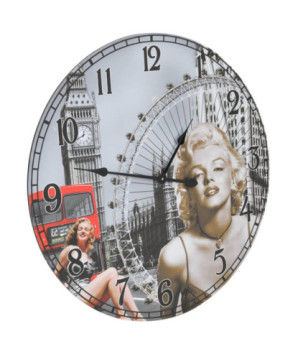 Ceas de perete vintage Marilyn Monroe, 60 cm, cu aspect retro - WOODBB1294