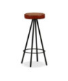Scaune de bar, 4 buc., piele naturală, cu aspect industrial - WOODBB1304 Scaune de bar, 4 buc., piele naturală, cu aspect industrial - WOODBB1304