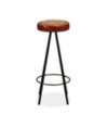 Scaune de bar, 4 buc., piele naturală, cu aspect industrial - WOODBB1304 Scaune de bar, 4 buc., piele naturală, cu aspect industrial - WOODBB1304