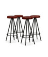 Scaune de bar, 4 buc., piele naturală, cu aspect industrial - WOODBB1309 Scaune de bar, 4 buc., piele naturală, cu aspect industrial - WOODBB1309