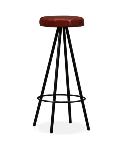 Scaune de bar, 4 buc., piele naturală, cu aspect industrial - WOODBB1309