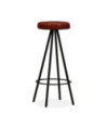 Scaune de bar, 4 buc., piele naturală, cu aspect industrial - WOODBB1309 Scaune de bar, 4 buc., piele naturală, cu aspect industrial - WOODBB1309