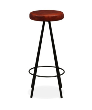 Scaune de bar, 4 buc., piele naturală, cu aspect industrial - WOODBB1309