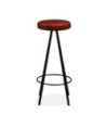 Scaune de bar, 4 buc., piele naturală, cu aspect industrial - WOODBB1309 Scaune de bar, 4 buc., piele naturală, cu aspect industrial - WOODBB1309