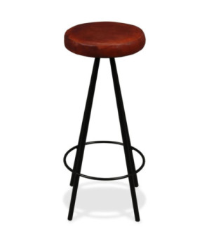 Scaune de bar, 4 buc., piele naturală, cu aspect industrial - WOODBB1309