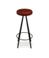 Scaune de bar, 4 buc., piele naturală, cu aspect industrial - WOODBB1309 Scaune de bar, 4 buc., piele naturală, cu aspect industrial - WOODBB1309