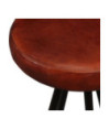 Scaune de bar, 4 buc., piele naturală, cu aspect industrial - WOODBB1309 Scaune de bar, 4 buc., piele naturală, cu aspect industrial - WOODBB1309