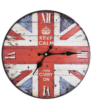 Ceas de perete vintage UK, 30 cm, cu aspect retro - WOODBB1310