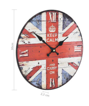 Ceas de perete vintage UK, 30 cm, cu aspect retro - WOODBB1310
