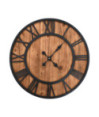 Ceas de perete vintage, cu cuarț, lemn și metal, XXL, 60 cm - WOODBB1311