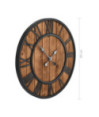 Ceas de perete vintage, cu cuarț, lemn și metal, XXL, 60 cm - WOODBB1311