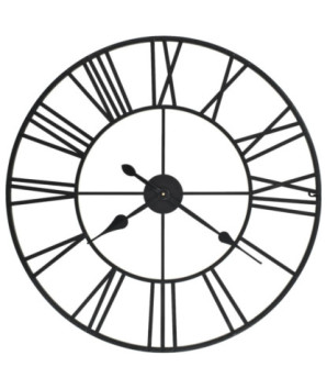 Ceas de perete vintage, cu cuarț, lemn și metal, XXL, 80 cm - WOODBB1312