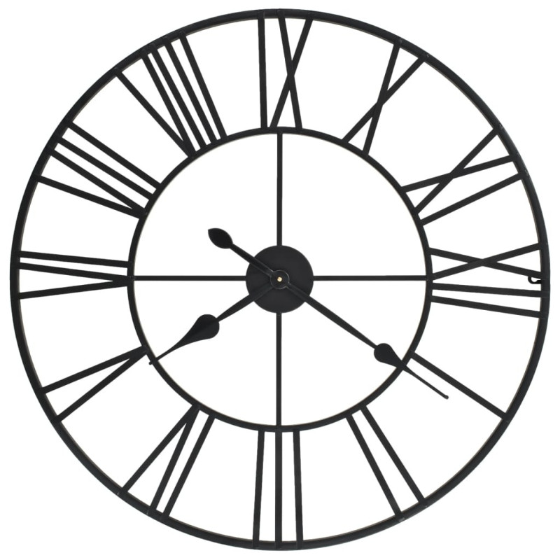 Ceas de perete vintage, cu cuarț, lemn și metal, XXL, 80 cm - WOODBB1312