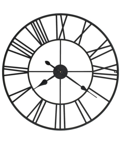 Ceas de perete vintage, cu cuarț, lemn și metal, XXL, 80 cm - WOODBB1312