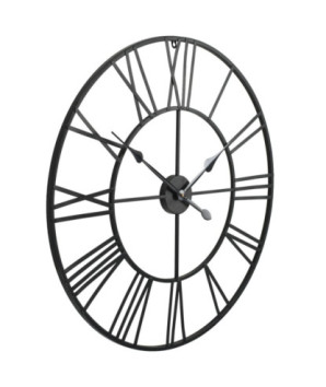 Ceas de perete vintage, cu cuarț, lemn și metal, XXL, 80 cm - WOODBB1312
