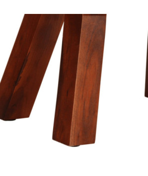 Bancă Bok gimnastică maro 38 cm piele naturală/lemn masiv mango, cu aspect vintage - WOODBB1323