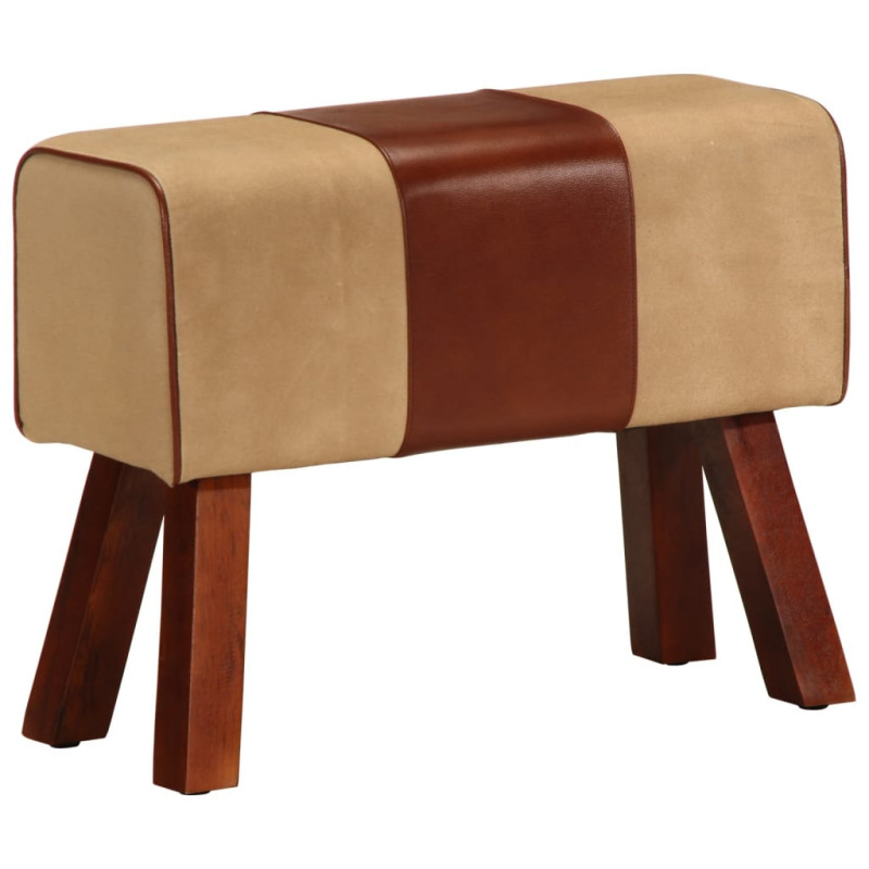 Bancă Bok gimnastică maro 58cm piele naturală/lemn masiv mango, cu aspect vintage - WOODBB1324 Bancă Bok gimnastică maro 58cm piele naturală/lemn masiv mango, cu aspect vintage - WOODBB1324