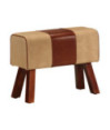 Bancă Bok gimnastică maro 58cm piele naturală/lemn masiv mango, cu aspect vintage - WOODBB1324 Bancă Bok gimnastică maro 58cm piele naturală/lemn masiv mango, cu aspect vintage - WOODBB1324
