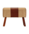Bancă Bok gimnastică maro 58cm piele naturală/lemn masiv mango, cu aspect vintage - WOODBB1324 Bancă Bok gimnastică maro 58cm piele naturală/lemn masiv mango, cu aspect vintage - WOODBB1324