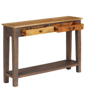 Masă consolă din lemn masiv, vintage, 118 x 30 x 80 cm, cu aspect antichizat - WOODBB1330