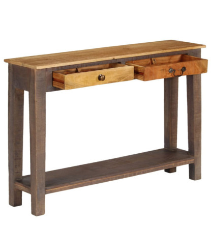 Masă consolă din lemn masiv, vintage, 118 x 30 x 80 cm, cu aspect antichizat - WOODBB1330