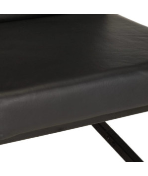 Fotoliu, negru, piele naturală - WOODBB1343