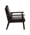 Fotoliu, negru, piele naturală - WOODBB1344