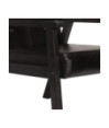 Fotoliu, negru, piele naturală - WOODBB1344