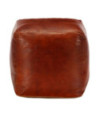 Taburet, cafeniu, 40x40x40 cm piele naturală de capră - WOODBB1347 Taburet, cafeniu, 40x40x40 cm piele naturală de capră - WOODBB1347