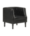 Fotoliu, negru, piele naturală, cu aspect vintage - WOODBB1349 Fotoliu, negru, piele naturală, cu aspect vintage - WOODBB1349