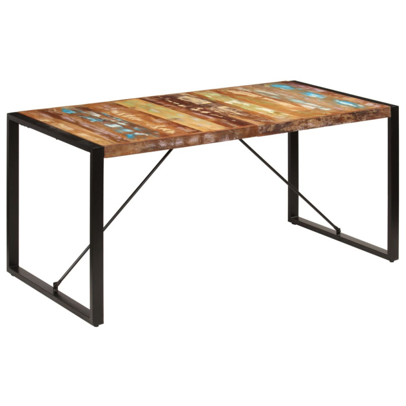 Masă de bucătărie, 160 x 80 x 75 cm, lemn reciclat, cu aspect retro - WOODBB152 Masă de bucătărie, 160 x 80 x 75 cm, lemn reciclat, cu aspect retro - WOODBB152