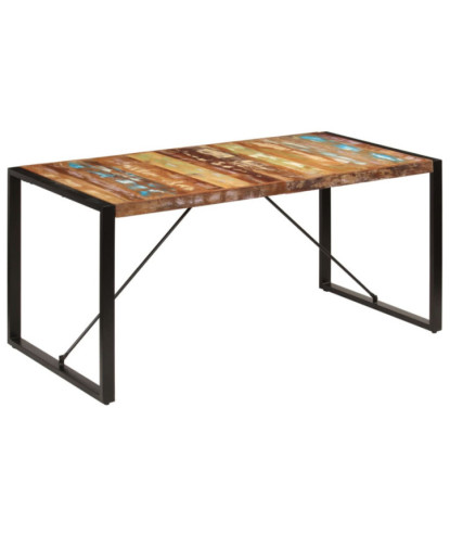 Masă de bucătărie, 160 x 80 x 75 cm, lemn reciclat, cu aspect retro - WOODBB152