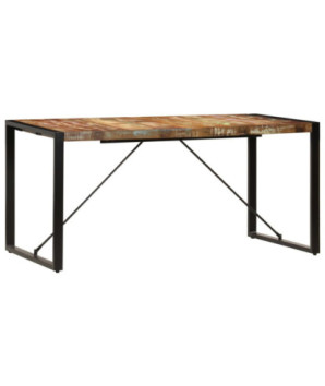 Masă de bucătărie, 160 x 80 x 75 cm, lemn reciclat, cu aspect retro - WOODBB152