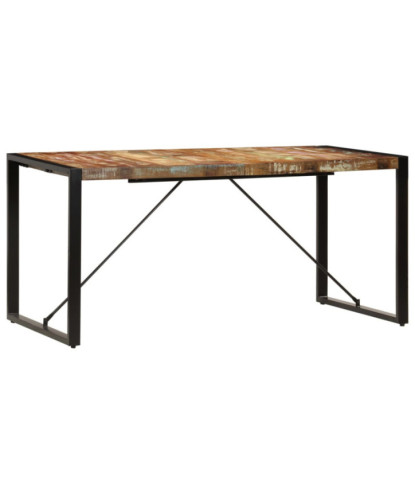 Masă de bucătărie, 160 x 80 x 75 cm, lemn reciclat, cu aspect retro - WOODBB152