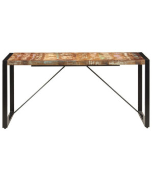 Masă de bucătărie, 160 x 80 x 75 cm, lemn reciclat, cu aspect retro - WOODBB152