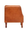 Fotoliu spătar rotund, maro, piele naturală de capră, cu aspect vintage - WOODBB1371 Fotoliu spătar rotund, maro, piele naturală de capră, cu aspect vintage - WOODBB1371