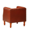 Fotoliu spătar rotund, maro, piele naturală de capră, cu aspect vintage - WOODBB1371 Fotoliu spătar rotund, maro, piele naturală de capră, cu aspect vintage - WOODBB1371