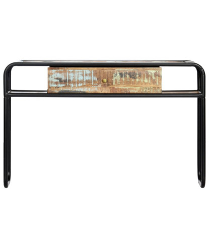 Masă consolă, 118 x 30 x 75 cm, lemn reciclat, cu aspect vintage - WOODBB154