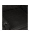 Fotoliu, negru, piele naturală - WOODBB1374