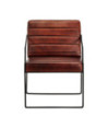 Fotoliu, maro închis, piele naturală - WOODBB1375 Fotoliu, maro închis, piele naturală - WOODBB1375