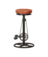 Scaune de bar, 2 buc., negru și maro, piele naturală de capră - WOODBB1377 Scaune de bar, 2 buc., negru și maro, piele naturală de capră - WOODBB1377