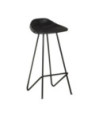 Scaune de bar, 4 buc., negru, piele naturală, cu aspect industrial - WOODBB1379 Scaune de bar, 4 buc., negru, piele naturală, cu aspect industrial - WOODBB1379