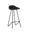 Scaune de bar, 4 buc., negru, piele naturală, cu aspect industrial - WOODBB1379 Scaune de bar, 4 buc., negru, piele naturală, cu aspect industrial - WOODBB1379
