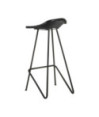 Scaune de bar, 4 buc., negru, piele naturală, cu aspect industrial - WOODBB1379 Scaune de bar, 4 buc., negru, piele naturală, cu aspect industrial - WOODBB1379
