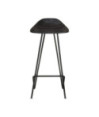 Scaune de bar, 4 buc., negru, piele naturală, cu aspect industrial - WOODBB1379 Scaune de bar, 4 buc., negru, piele naturală, cu aspect industrial - WOODBB1379